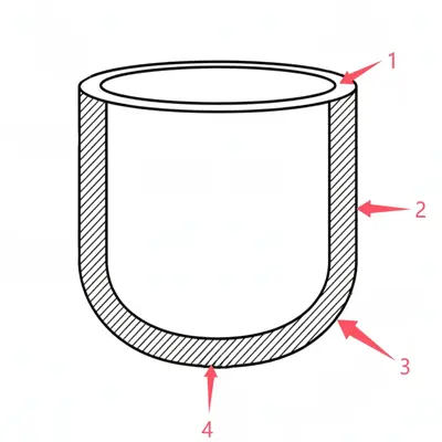 PBN坩埚开裂位置图解与裂纹排查